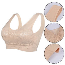 Load image into Gallery viewer, Litthing Women Sports Bra Seamless Comfortable Soft Breathable Ladies Lace Bras Removable Padded Tops Push up Underwear Packs for Yoga Fitness Exercise
