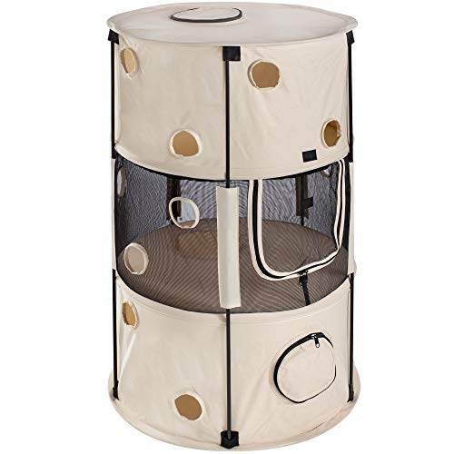 WeRChristmas Foldable Cat Playing House - Cream