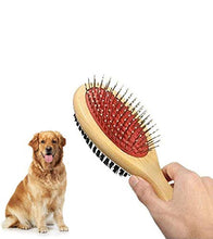 Load image into Gallery viewer, Wooden Dog Brush Double Sided Pet Hair Grooming Brush Dog Pin Brush and Bristle Soft Brush, Dogs Comb and Brush Grooming Tools for Cleaning for Dogs &amp; Cats with Long or Short Hair
