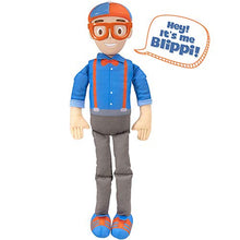 Load image into Gallery viewer, Blippi BLP0019 Bendable Plush Doll, 16” Tall Featuring SFX-Squeeze The Belly to Hear Classic catchphrases-Fun, Educational Toys for Babies, Toddlers, and Young Kids
