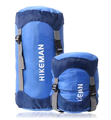 HIKEMAN Ultralight Compression Stuff Sack Sleeping Bag Compression for Outdoor Camping Hiking Backpacking Travelling (Blue, S)