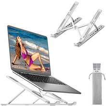 Load image into Gallery viewer, Adjustable Laptop Stand, Portable Aluminium Laptop Riser Laptop Holder for Desk, Foldable Ventilated Cooling Computer Support Stand for Apple MacBook Pro/Air, HP, Sony, Dell, More 10-15.6”
