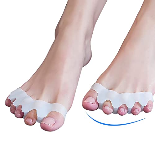 Toe Separators for Overlapping Toes, Gel Silicone Toe Straightener Corrector, Toe Spreader Spacers for Hallux Valgus Tailors Claw and Crooked Toes