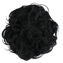 Load image into Gallery viewer, PRETTYSHOP Hairpiece Scrunchy Updo Bridal Hairstyle Voluminous Wavy Messy Bun Black G1A
