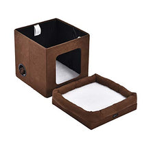 Load image into Gallery viewer, Amazon Basics Collapsible Cat House, Brown
