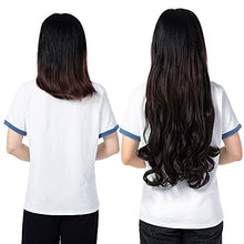 Load image into Gallery viewer, 4PCS 24 Inch Long Wavy Clip in Hair Extensions 11Clips Hair Extensions Synthetic Hair Pieces for Women Girls Full Head Set Thick Curly Wavy Synthetic Hair Extensions Dark Brown
