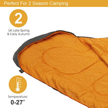 Load image into Gallery viewer, Milestone Camping 27000 Grey &amp; Orange Single Mummy Sleeping Bag / Comfortable and Portable / Carry Sack / Water Resistant / 2 Season
