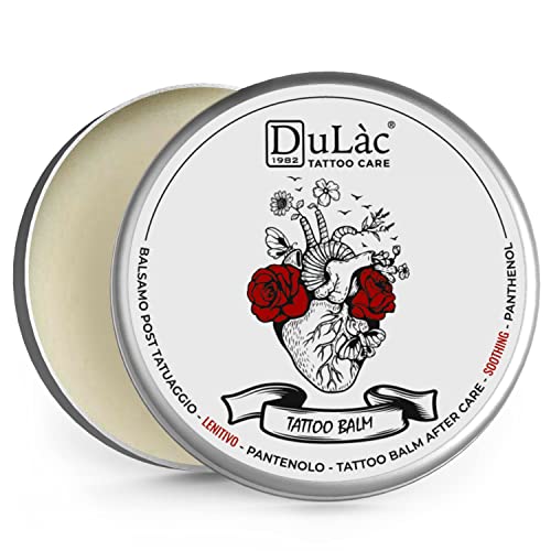 Dulàc Tattoo Balm, 100% Natural Tattoo Aftercare Butter Rich in Panthenol (5%), Beeswax, Shea Butter and Soothing Ingredients That Repair, Protect and Moisturize Skin - Made in Italy