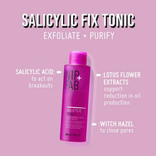 Load image into Gallery viewer, Nip+Fab Salicylic Acid Fix Tonic for Face with Witch Hazel BHA Toner for Breakouts Minimize Pores Oil Control | 100 ml | Vegan &amp; Cruelty-Free
