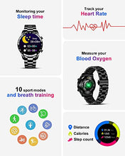 Load image into Gallery viewer, Smart Watch for Women Men, with Make/Answer Call Text Notification Heart Rate Sleep Monitor Music Speaker, 1.69&quot; Touch Screen Fitness Watch IP67 Waterproof Activity Tracker for IOS Android (black2)
