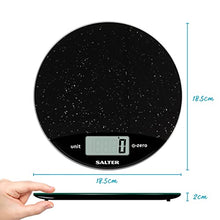 Load image into Gallery viewer, Salter 1009 BKDR Digital Kitchen Scale – Marble finish Easy to Read Circle Electronic Cooking Scale - Up to 8 kg – Black
