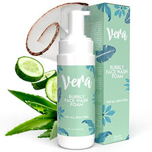 Load image into Gallery viewer, Vera Foaming Face Wash - Deep Face Cleanser &amp; Oily Skin Face Wash Containing Aloe Vera, Cucumber &amp; Kakadu Plum - Foaming Cleanser for Oily Skin - Exfoliating Face Wash Women &amp; Coconut Face Wash, 200ml
