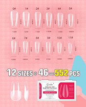 Load image into Gallery viewer, Gelike Soft Gel Full Cover Tips Kit for Soak Off Nail Extensions, 550 Pcs Clear Medium Coffin Jelly Tips False Press on Nails, 11 Sizes
