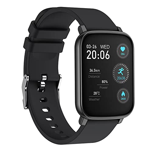 woednx Smart Watch for Man and Women, Fitness Activity Tracker, 1.65 ''Touch Fitness Watch with 24 Sports Modes,Sleep Heart Rate Monitor, Pedometer,IP68 Waterproof Smartwatch for iOS Android,Best gift