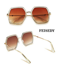 Load image into Gallery viewer, FEISEDY Large Hexagon Inspired Sunglasses for Women Fashion Design Oversized Sunglasses Womens B2503
