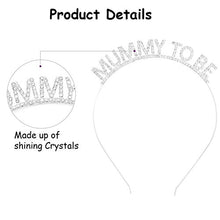 Load image into Gallery viewer, HOWAF Baby Shower Sash Party Decoration Mummy To Be Sash and Tiara, Mummy To Be Rhinestone Crown Headband Mum To Be Gifts Party Accessories for Her, White And Rose Gold
