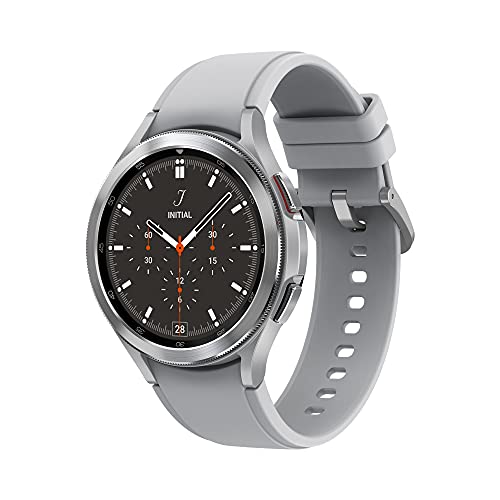 Samsung Galaxy Watch4 Classic Smart Watch, Rotating Bezel, Health Monitoring, Fitness Tracker, 4G, 46mm, Silver (UK Version)