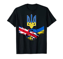 Load image into Gallery viewer, Ukrainian UK British Flag, Solidarity with Free Ukraine T-Shirt
