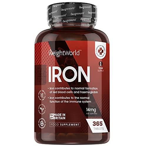 Gentle Iron Tablets High Strength 14mg - 365 Iron Bisglycinate Tablets (1 Year Supply) - Vegan Iron Supplements for Men & Women's Health - Easily Digestible, Gluten Free & Non-GMO - Made in The UK