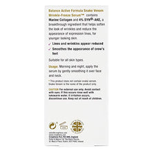 Load image into Gallery viewer, Balance Active Formula Snake Venom Wrinkle Freeze Serum (30 ml) - Lines and Wrinkles Appear Reduced; Smoothes Crow&#39;s Feet; Dermatologically Tested; Cruelty Free
