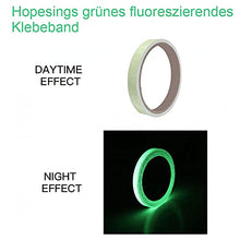 Load image into Gallery viewer, 2 Rolls Fluorescent Tapes 5m x 20mm and 5m x 10mm Green Luminous Tape Glow in the Dark Self-Adhesive Tape for Kids Room Home Wall Decoration Christmas Night Glowing Bicycle Night Riding Logo

