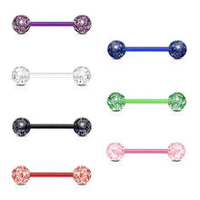 Load image into Gallery viewer, PunkJewelry Set of 7 Glitter Tongue Piercings in Bioflex (Flexible Plastic)
