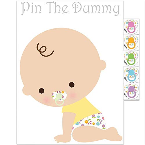 Pin The Dummy On The Baby Game For 35 Players Baby Shower Fun Game Free Delivery (White)