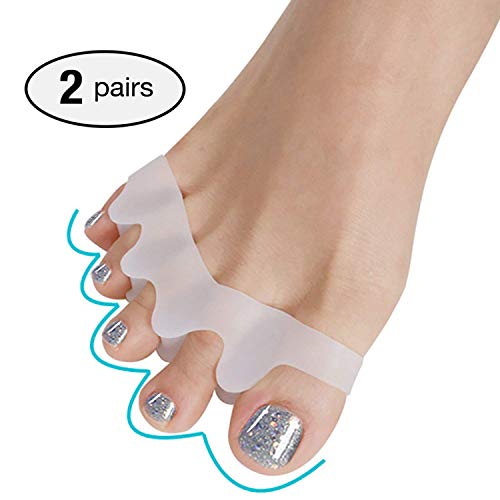 2 Pair Gel Toe Separator, Gel Toe Stretchers for Overlapping Toes, Easy Wear in Shoes, Quickly Alleviating Pain After Yoga and Sports Activities, Can be used in Nail Art Salon Pedicure Manicure Tool