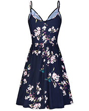 Load image into Gallery viewer, STYLEWORD Women's V Neck Floral Spaghetti Strap Summer Dress Casual Swing Midi Sundress with Pocket(A1-floral01,XL)
