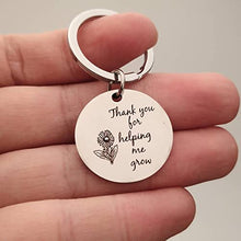 Load image into Gallery viewer, Teacher Appreciation Gifts for Women Men, Thank You for Helping Me Grow Gifts for Teacher Keyring
