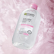 Load image into Gallery viewer, Garnier Micellar Cleansing Water For Sensitive Skin 700ml, Gentle Face Cleanser &amp; Makeup Remover, Fragrance Free, Recognised By The British Skin Foundation, Use With Reusable Micellar Eco Pads
