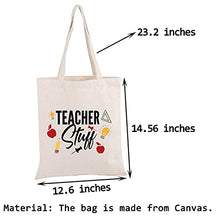 Load image into Gallery viewer, Teacher Appreciation Gifts Teacher Stuff Teacher Supplies for Classroom Best Teacher Canvas Tote Bag Gift (Teacher Stuff Tote B)
