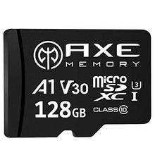 Load image into Gallery viewer, AXE MEMORY 128GB microSDXC Memory Card + SD Adapter with A1 App Performance, V30, UHS-I U3, 4K

