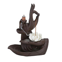 Load image into Gallery viewer, Zen Lotus Backflow Incense Burner with 20pcs Backflow Incense Cone, Home Ceramic Backflow Incense Cone Holder Burner
