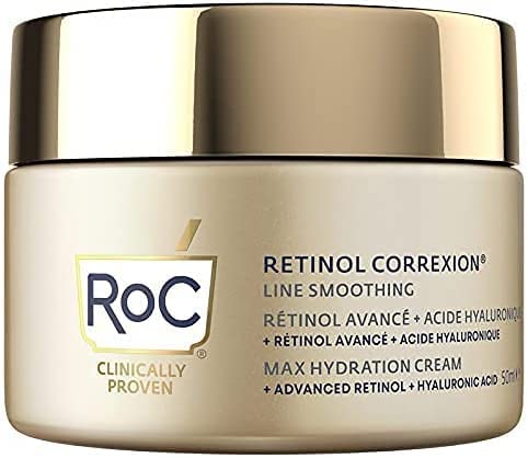 RoC - Retinol Correxion Line Smoothing Max Daily Hydration - Intensive Anti-Wrinkle and Anti-Aging Face Moisturiser - with Hyaluronic Acid - 50 ml