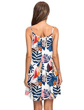 Load image into Gallery viewer, MISFAY Beach Dress for Women Summer Casual Swing Dress V Neck Spaghetti Strap Cover Up with Pockets Blue Plantain M
