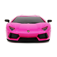 Load image into Gallery viewer, CMJ RC Cars Lamborghini Aventador Pink LP700-4 Officially Licensed Remote Control Car 1:24 Scale Working Lights 2.4Ghz (Pink)
