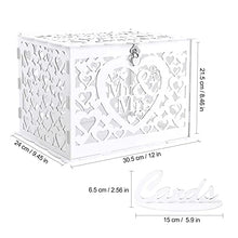 Load image into Gallery viewer, Benjia Wedding Gift Card Cards Money Post Box Holder, Rustic Large Wood Wooden Letter Envelop Boxes with Lock and Slot for Reception Anniversary Birthday Party Parties (Mr &amp; Mrs, White)
