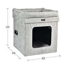 Load image into Gallery viewer, Amazon Basics Collapsible Cat House, Grey
