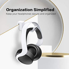 Load image into Gallery viewer, NexiGo PS5 Headphone Holder, [Minimalist Design] Mini Headphone Hanger with Supporting Bar, for Sony Playstation 5 Gaming Headset, White
