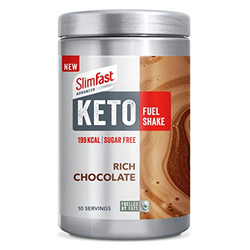 SlimFast Advanced Keto Fuel Shake for Keto Lifestyle, Rich Chocolate Flavour, 10 Servings, 350g