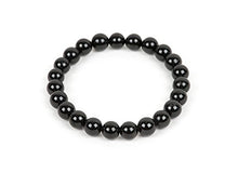 Load image into Gallery viewer, Black Tourmaline Bead Bracelet Chakra Energy Healing Protection Relieves Stress Anxiety Gift for Men &amp; Women 8mm
