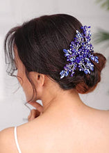 Load image into Gallery viewer, Deniferymakeup Bridal Wedding Comb Gift for Bride Hair Wedding Crystal Comb Hair Piece Vine Black Bridal Comb Wedding Hair Pieces Bridesmaid Comb Hair Black
