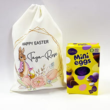 Load image into Gallery viewer, Personalised Easter Bag, Custom Easter Gift Bag, Easter Egg Sack, Easter Bunny Treat Bag, Easter Decoration, Kids Easter Egg Hunt Basket, Easter Bunny Rabbit

