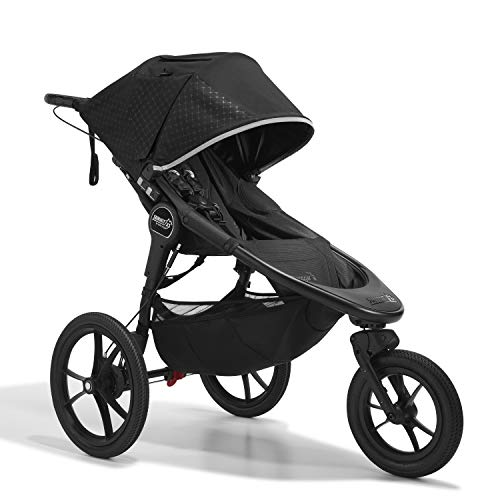 Baby Jogger Summit X3 Jogging Pushchair | Foldable 3-Wheel Exercise Stroller with Deceleration Brake | Midnight Black