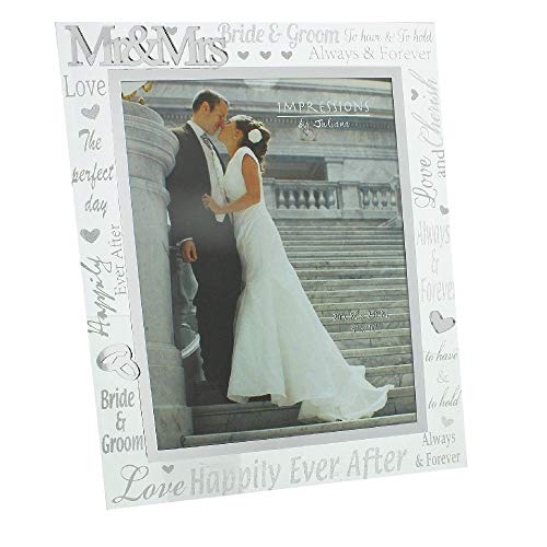 Juliana Wedding Day Mr & Mrs 8 X 10 Glass Mirror Photo Frame WG60880