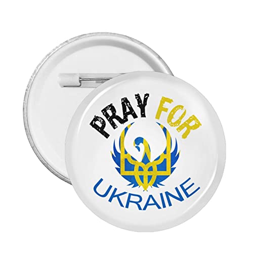 Pray for Ukraine Round Badge Button Pin Brooch Hat Clothing Bag Accessories 12 PCS M