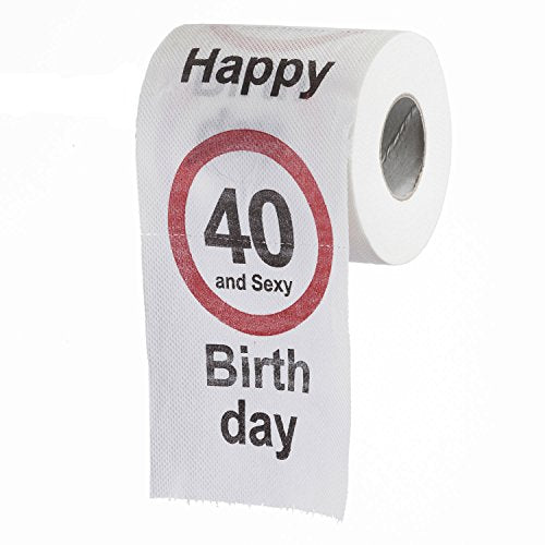 GOODS+GADGETS Funny Birthday Toilet Paper Toilet Paper Birthday Decoration Gift Item (40th birthday)