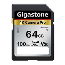 Load image into Gallery viewer, Gigastone 64GB SD Card V30 SDXC Memory Card High Speed 4K Ultra HD UHD Video Compatible with Canon Nikon Sony Pentax Kodak Olympus Panasonic Digital Camera
