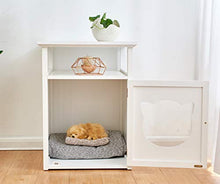 Load image into Gallery viewer, Cherry Tree Furniture BASTET Wooden Cat Cave Bedside Cabinet | Litter Box | Cat House Nightstand (White)
